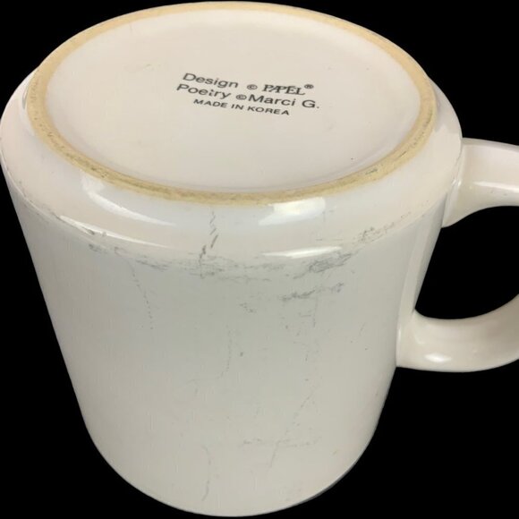 Laura Papel Poetry Name Coffee Mug Cup Ceramic 10 oz White Blue Vintage Gift - Picture 6 of 13